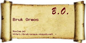 Bruk Ormos névjegykártya